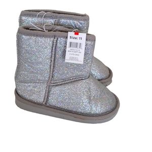 Boots, Glitered silver boots, Toddler boots size 11. NWT from Dollar General